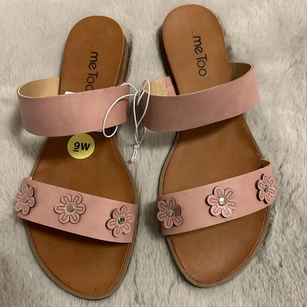Me Too women’s size 9W pink floral sandals, brand new